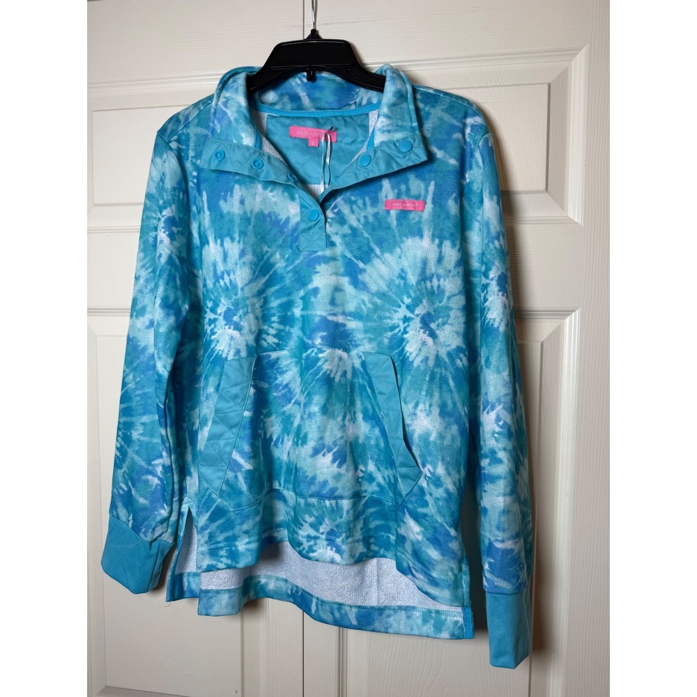Simply Southern Preppy Blue Tie‎ Dye Pullover Jacket Sweatshirt